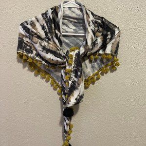 NEW multi-color pom-pom scarf
